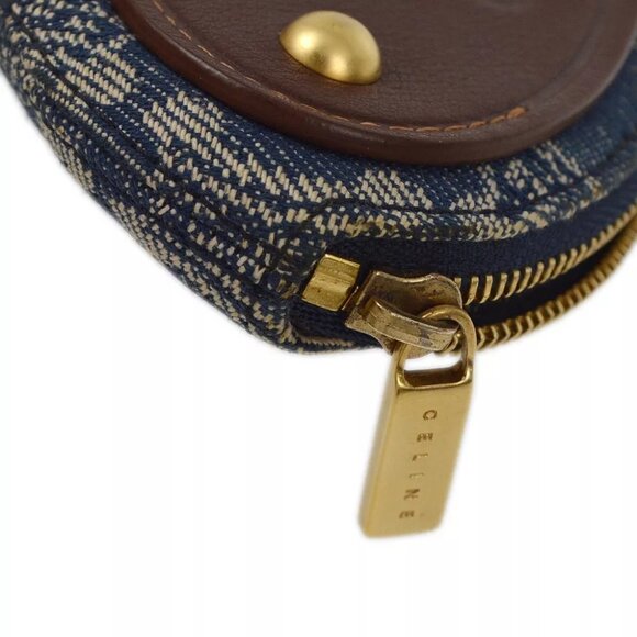 AUTHENTICITY GUARANTEED Celine Blue Denim Macadam Coin Purse Wallet PP- - Picture 5 of 7